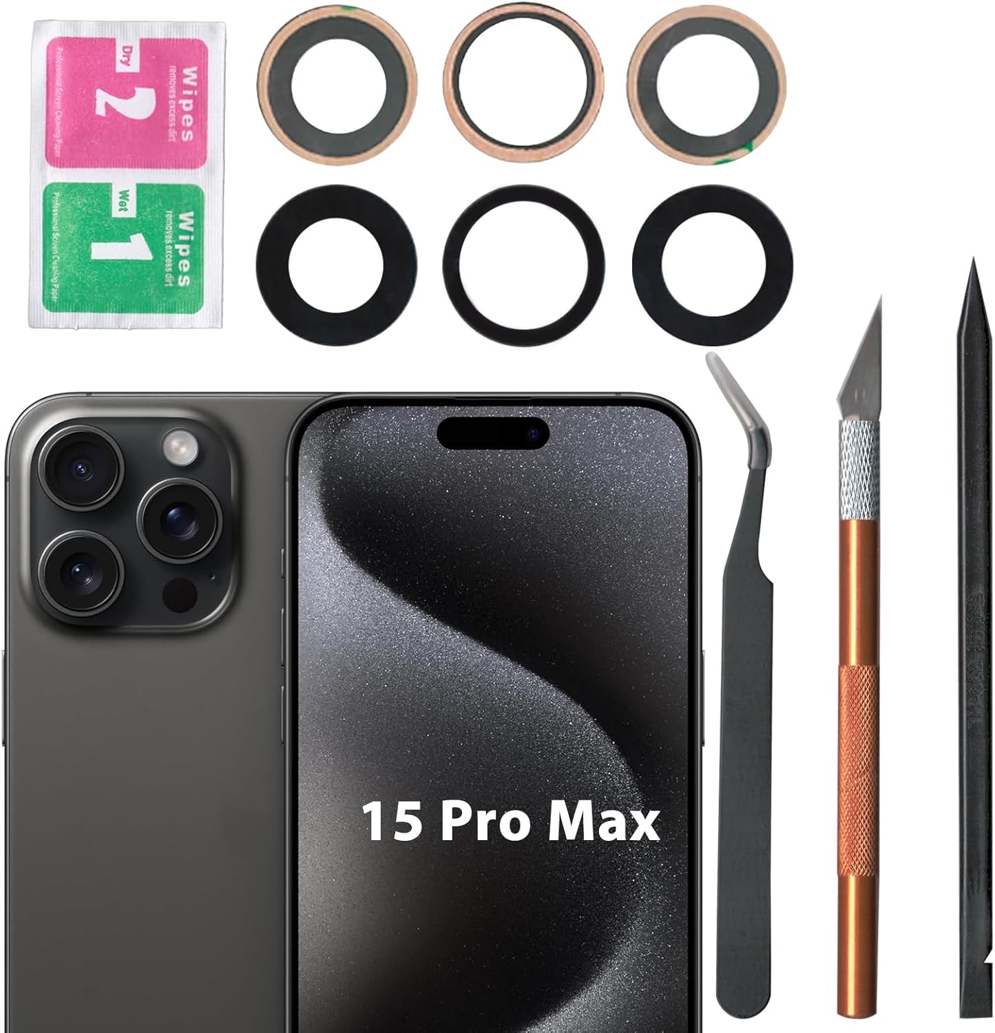 15 Pro Max Back Rear Camera Lens Glass Replacement for iPhone 15 Pro Max Camera