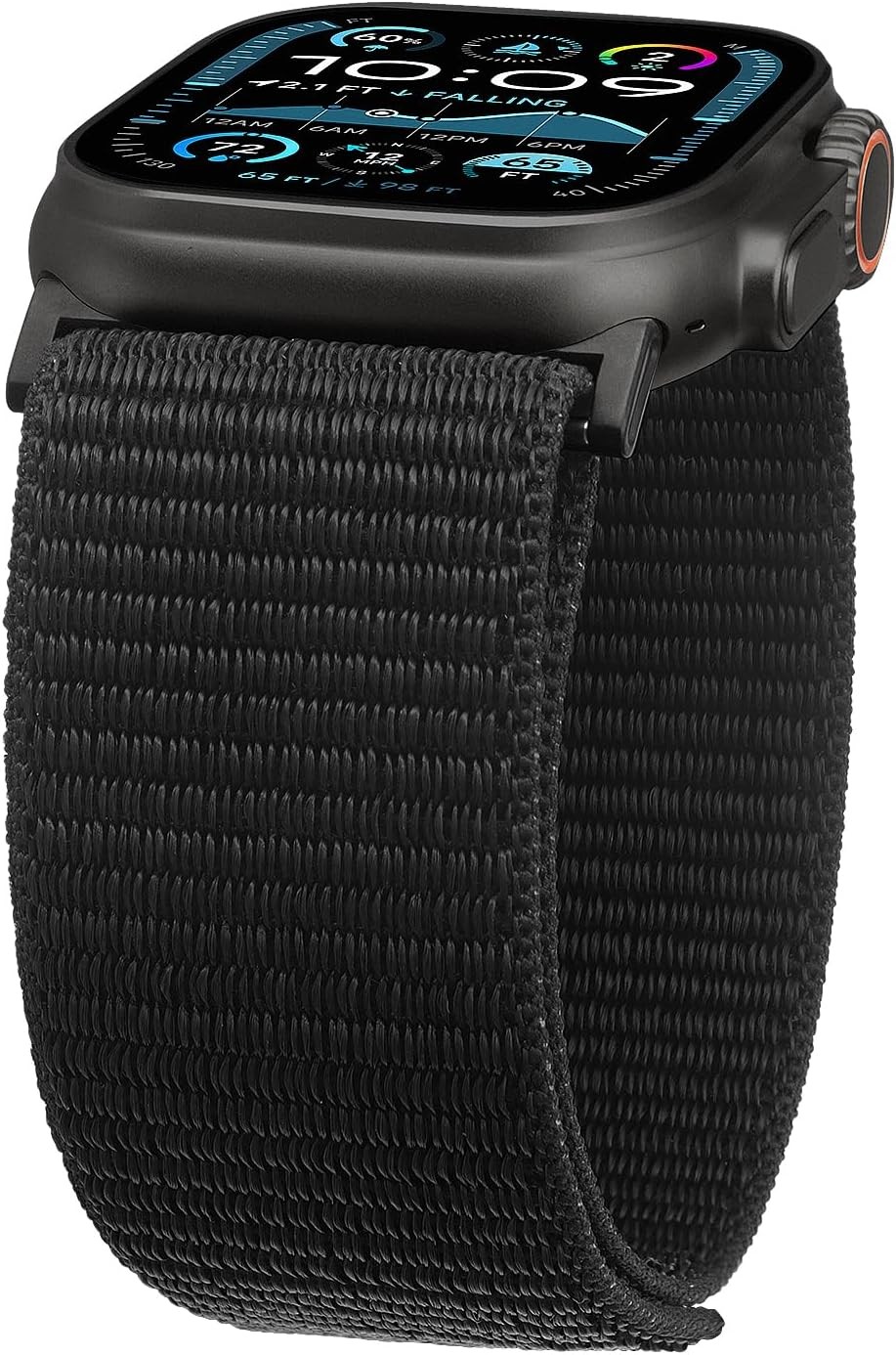 Ultra Wide Nylon Fabric Strap Compatible with Apple Watch 44mm Adjustable