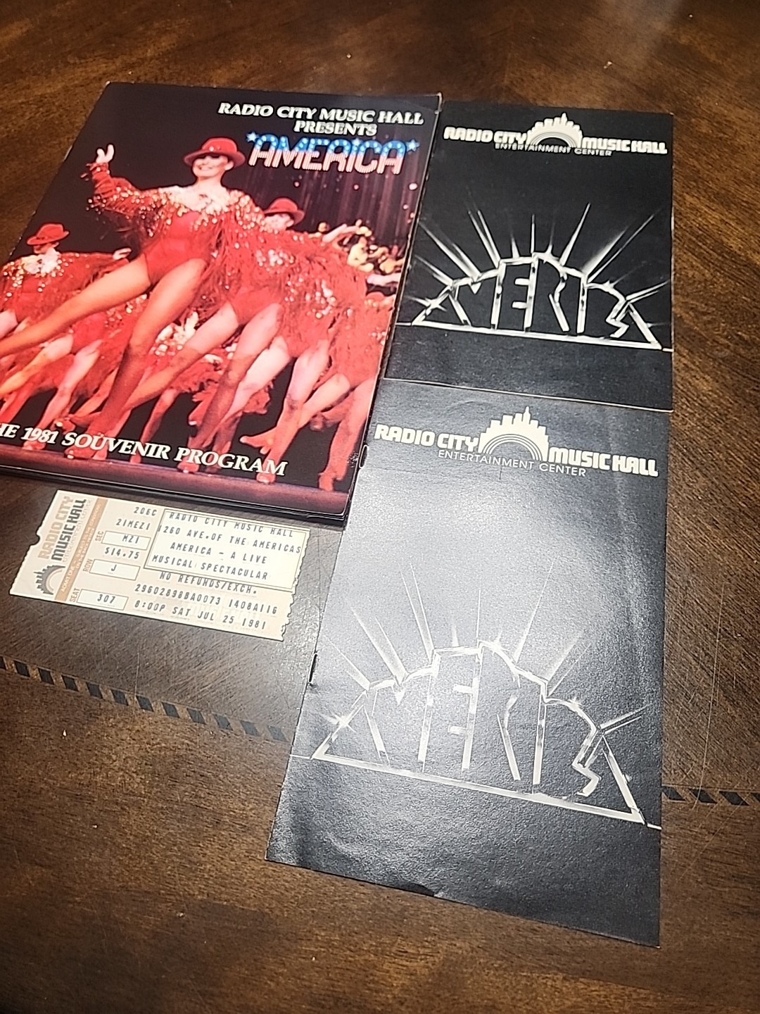 1981 Radio City Music Hall Presents America Program Ticket Stub And Booklets