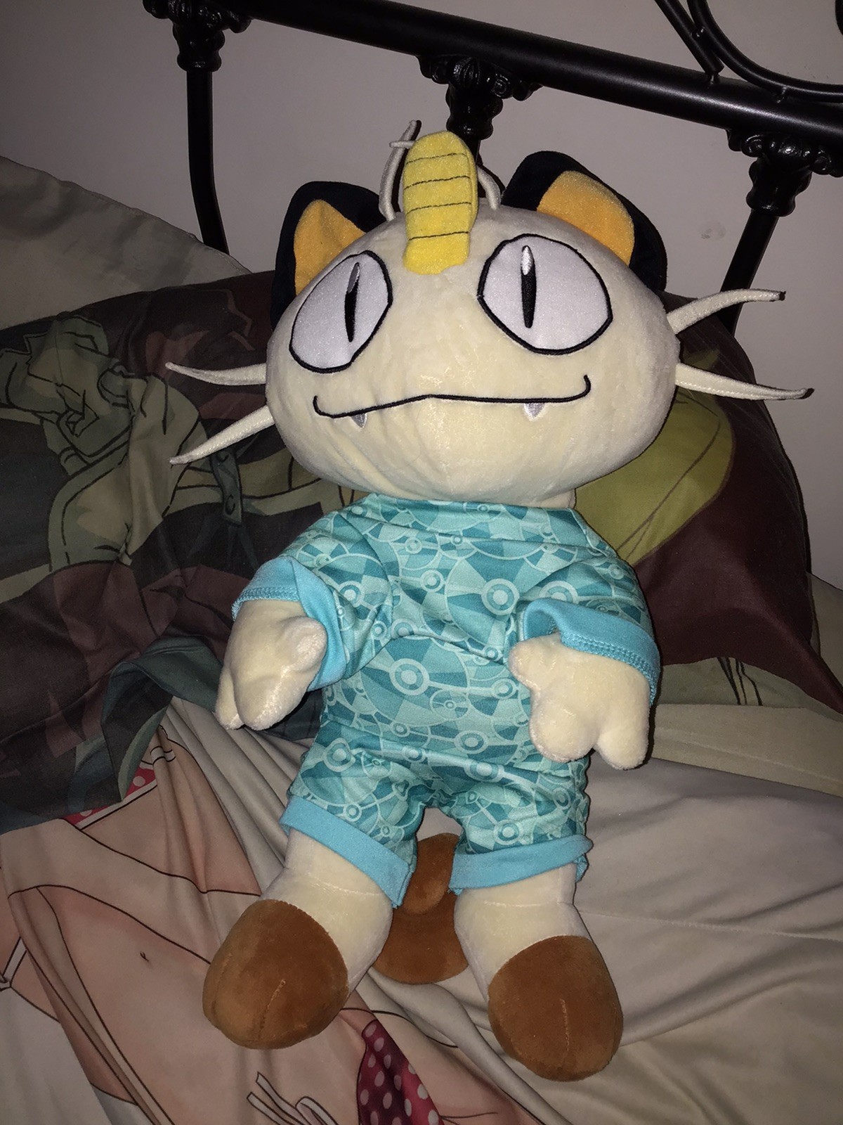Build A Bear Pokemon Meowth 18” Stuffed Plush No Sound Version With Sleeper!