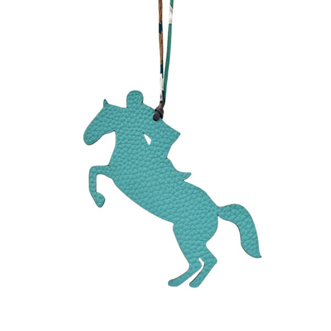 Hermes Petit Ash (Jockey) Charm Leather Blue x Dark Brown Other Used YUKI-0