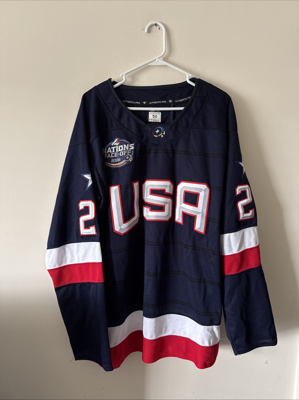 Men’s Fanatics Brock Nelson #29 Team USA 4 Nations Faceoff Jersey Sz 50 RARE