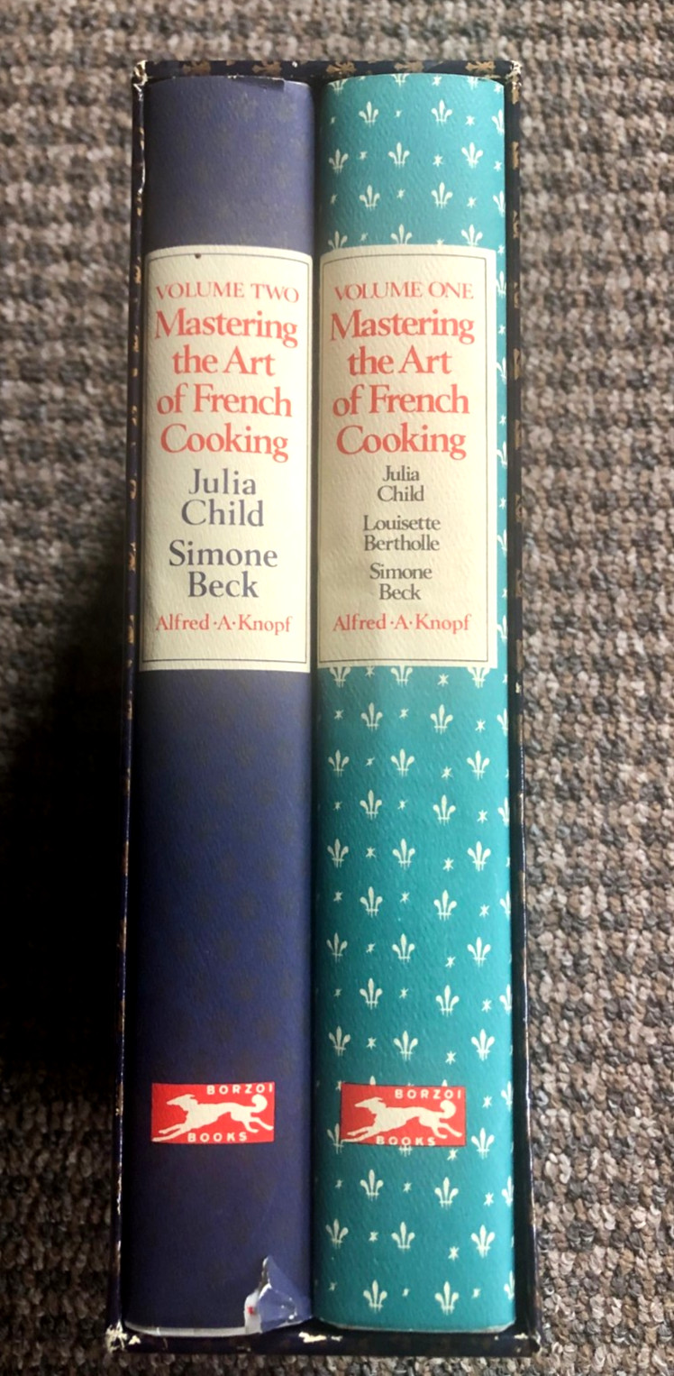 2-vol boxed set "Art of French Cooking" by Julia Child, 1990s HCs with slipcase