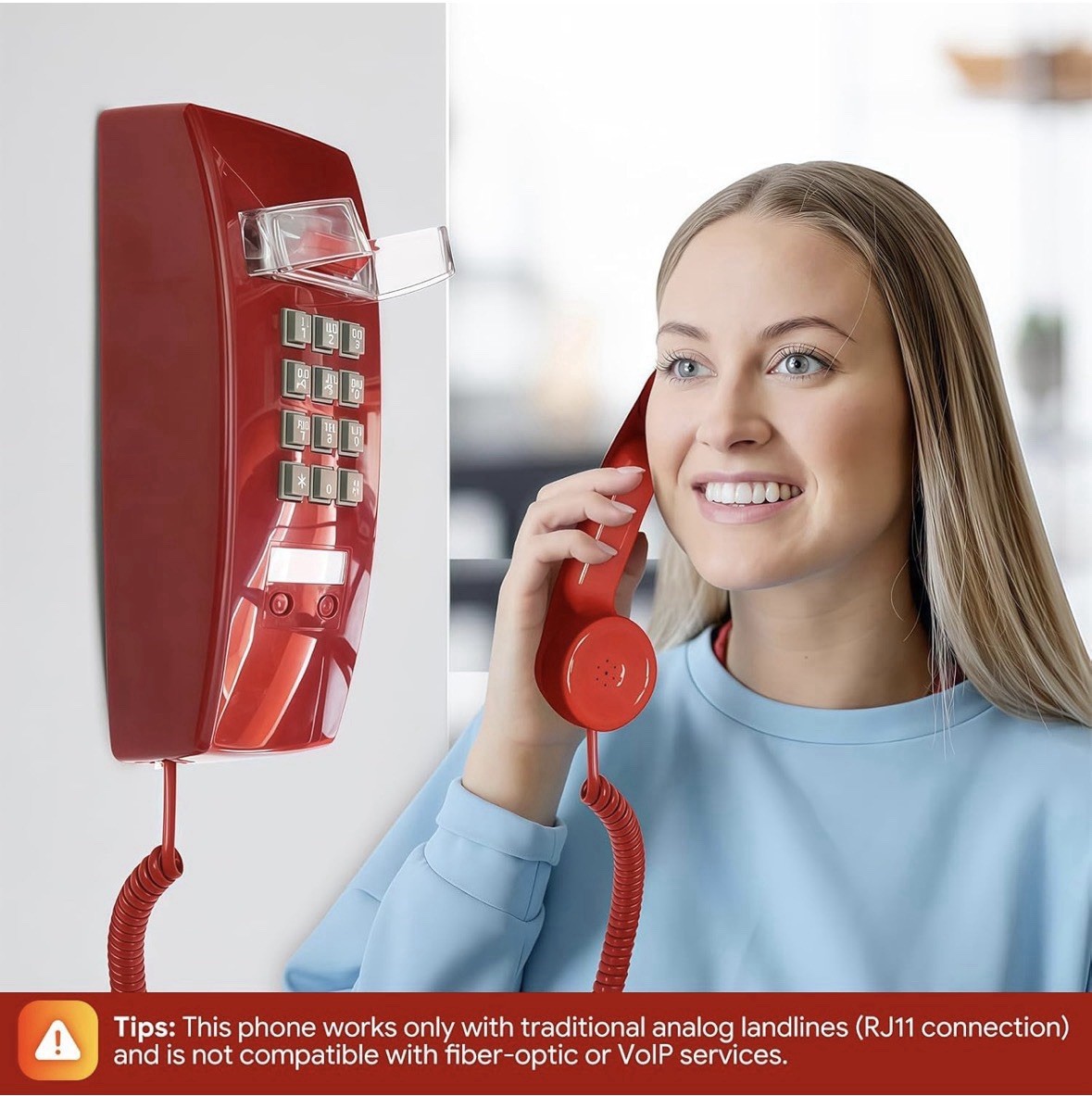 Retro Wall Phones for Landline with Loud Mechanical Ringing Sangyn Vintage