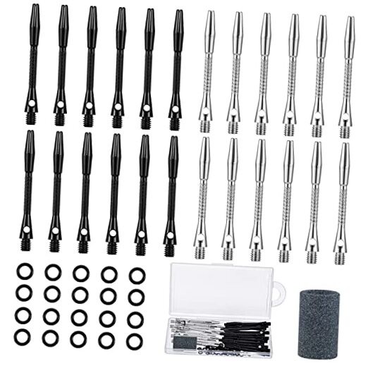 24 Pieces Aluminum Dart Shafts Shafts for Darts Steel Tip Soft Tip Dart 