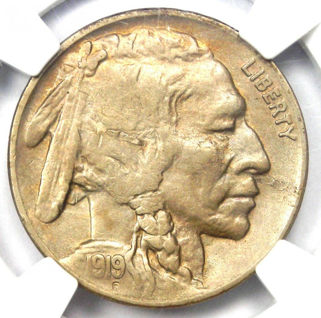 1919-S Buffalo Nickel 5C Coin - Certified NGC AU Details - Rare Date!