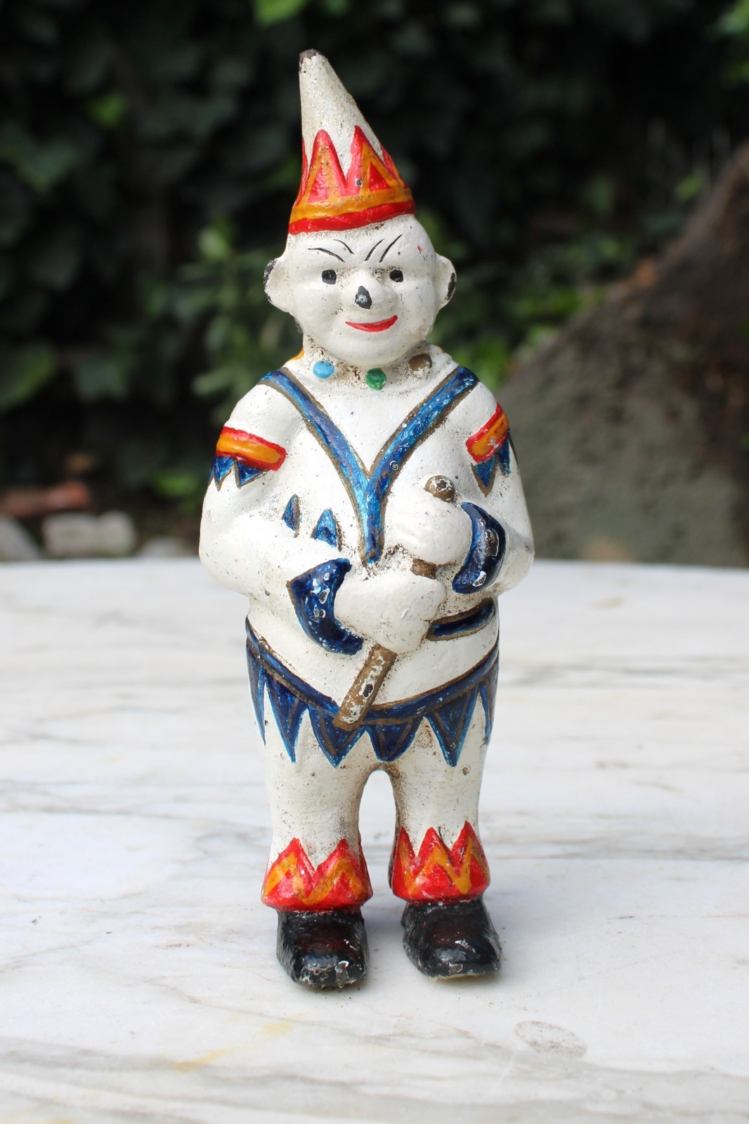 Antique AC Williams Cast Iron Circus Clown Penny Still Bank Jester