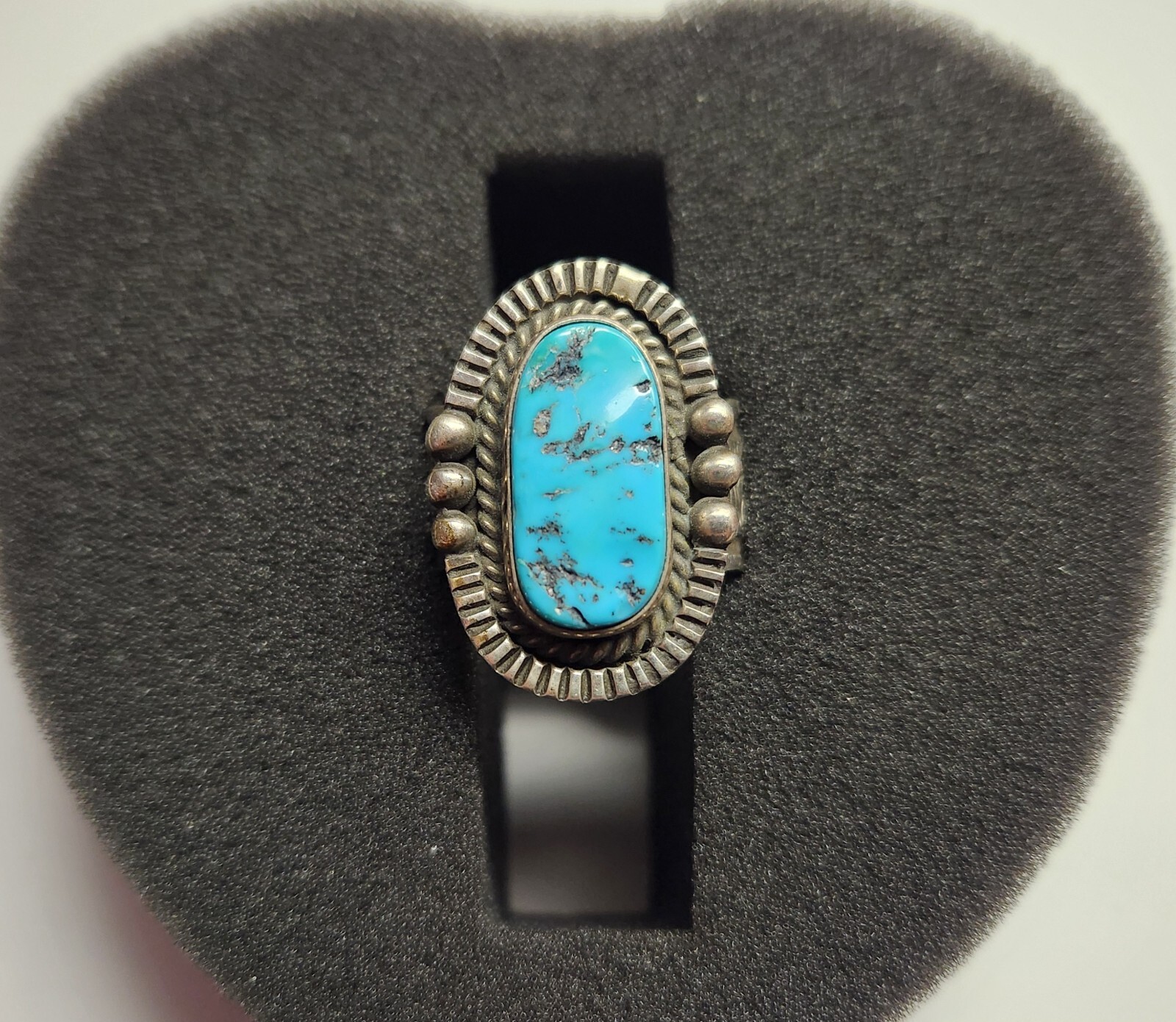 1940’s Vintage Navajo Sterling & Turquoise Ring (Large)
