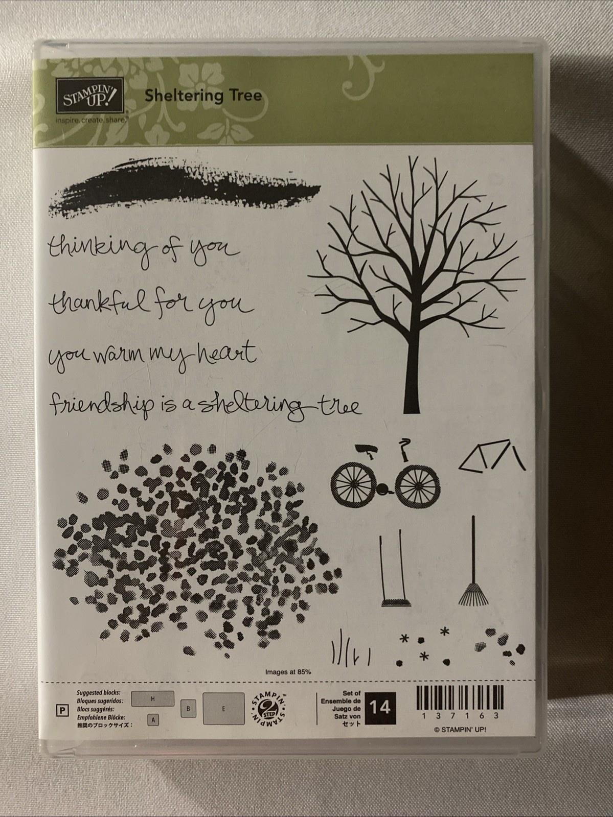 Stampin’ Up! SHELTERING TREE Stamp Set Retired 137163 Photopolymer 14 pieces