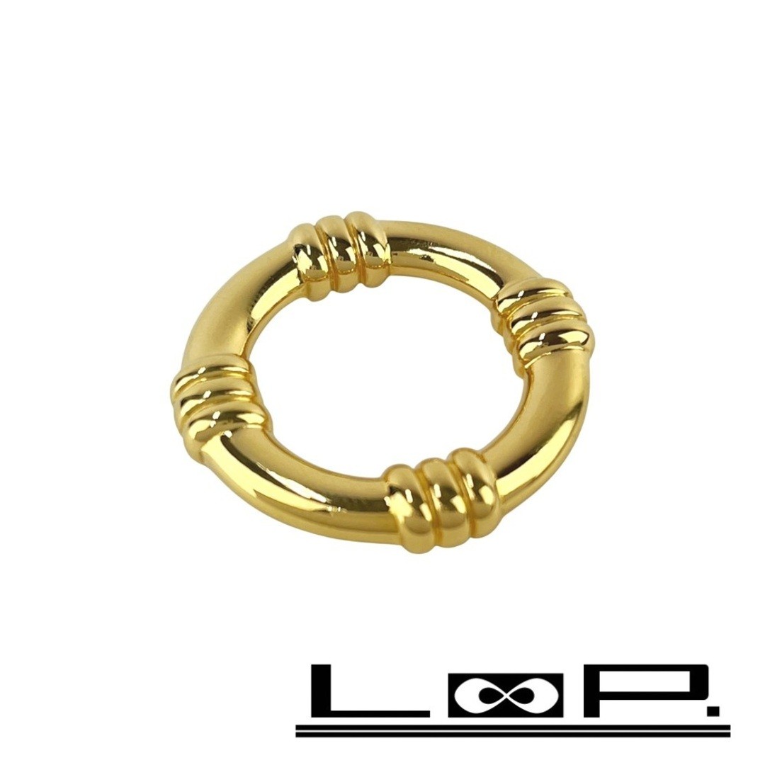 Hermes Boue Scarf Ring Accessory Gold GP Box 5297888 Used LOOP-0