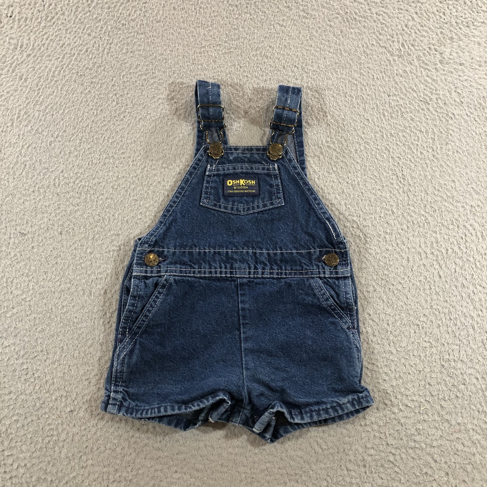 Vintage OshKosh B'gosh Denim Shortalls 18 Months USA Baby Overalls Vestbak