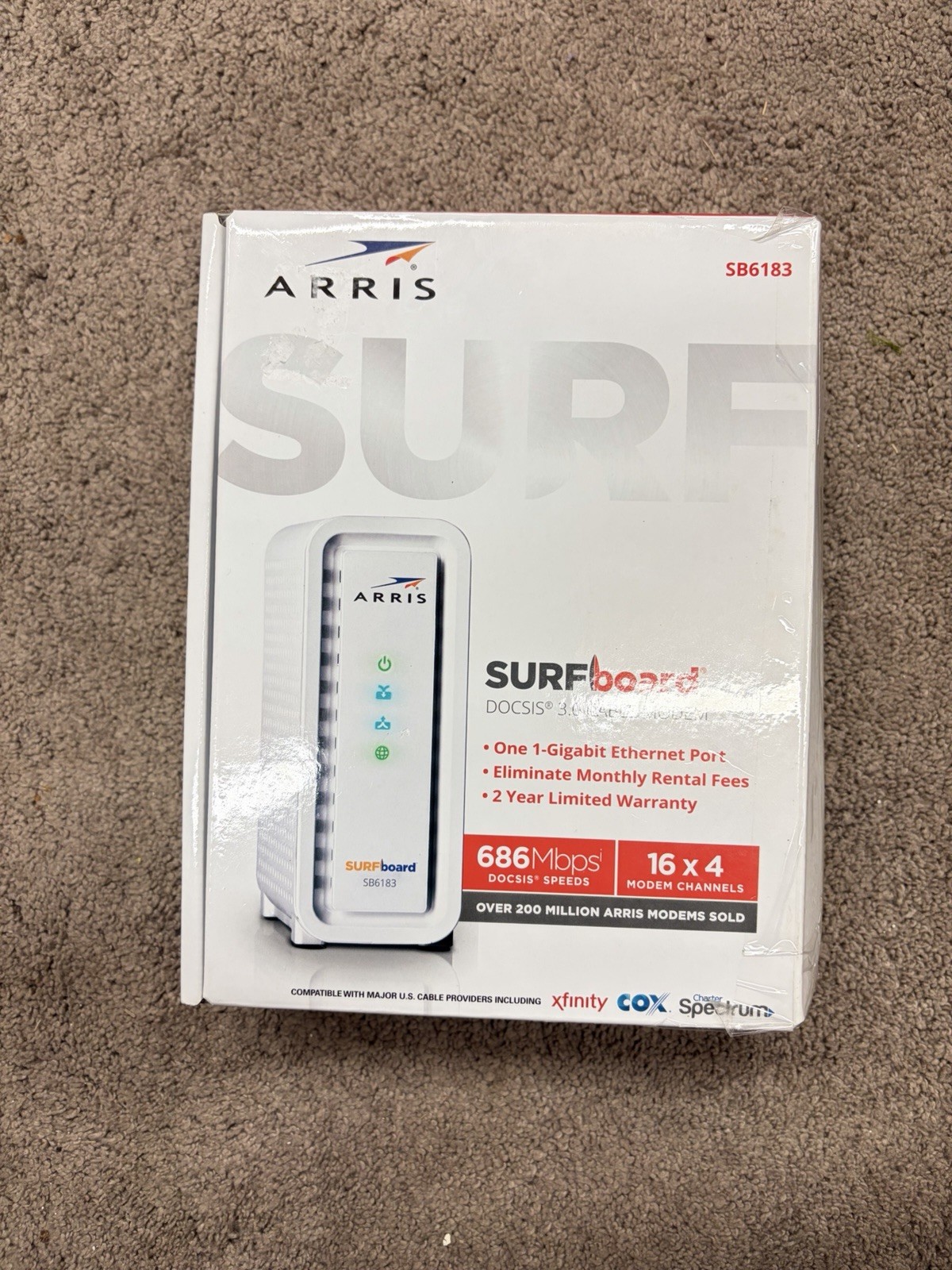 ARRIS SURFboard SB6183 DOCSIS 3.0 Cable Modem 686 Mbps Comcast Spectrum Cox