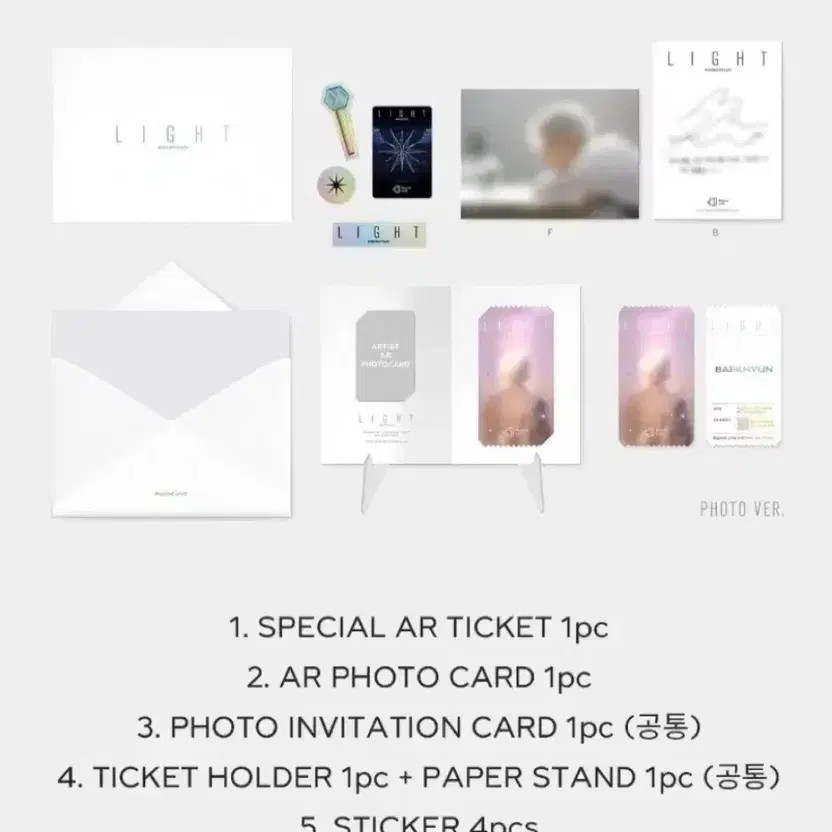 Baekhyun First Solo Concert Light Special AR Ticket & Photo Version