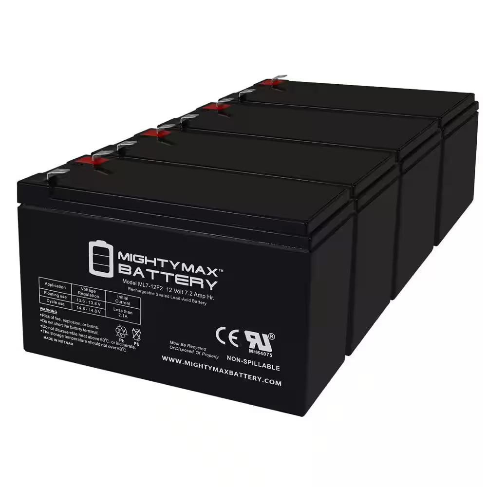 12-Volt 7Ah F2 Replacement Battery for Cyberpower CP1500PFCLCD - 4 Pack
