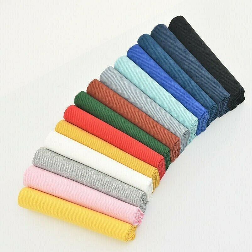 Solid Stretch Knit Cuff Waistband Leg Arms Rib Trim Jersey Ribbed Fabric NLK