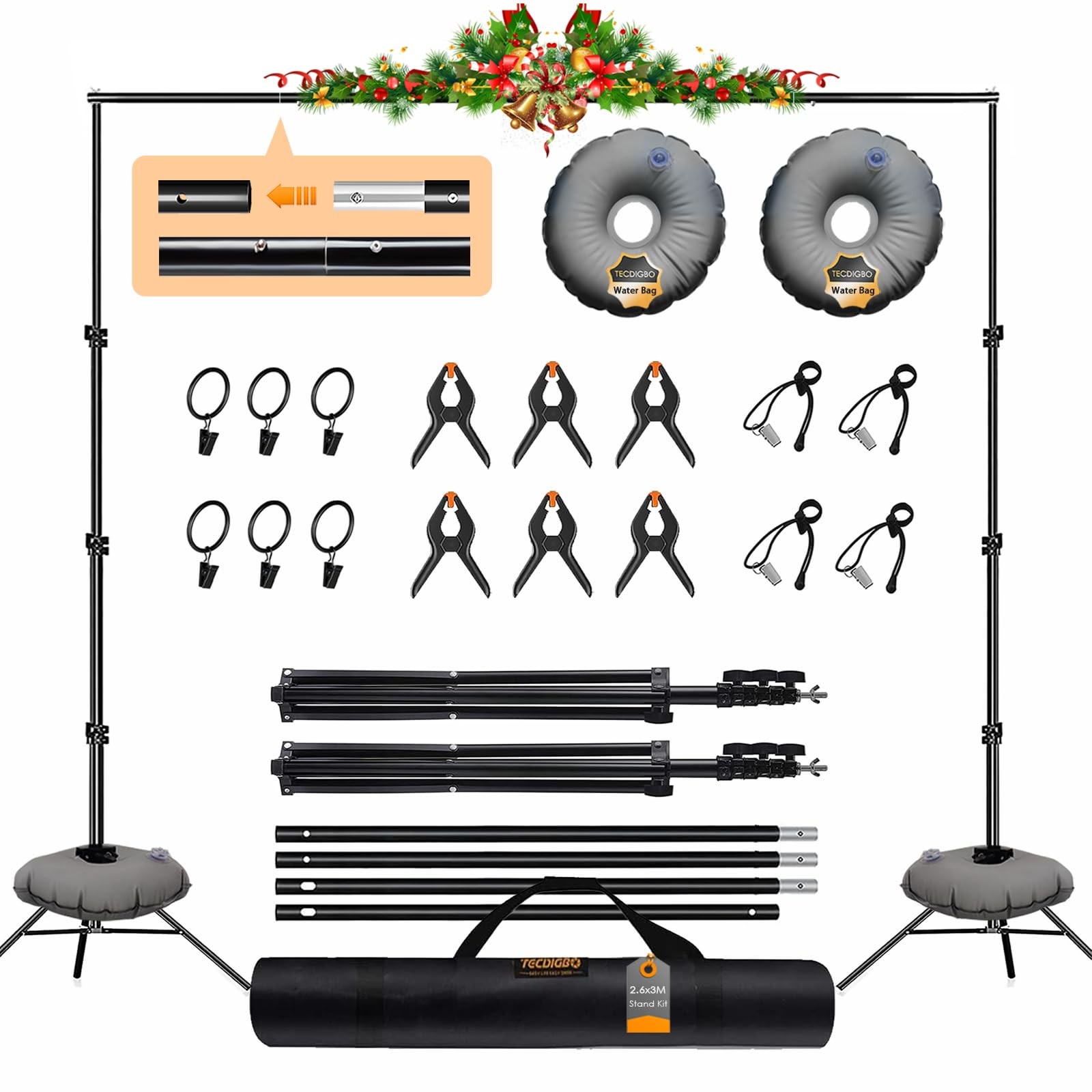Backdrop Stand, Photo Video Studio 8.5 x10ft Adjustable Support Portable Stan...