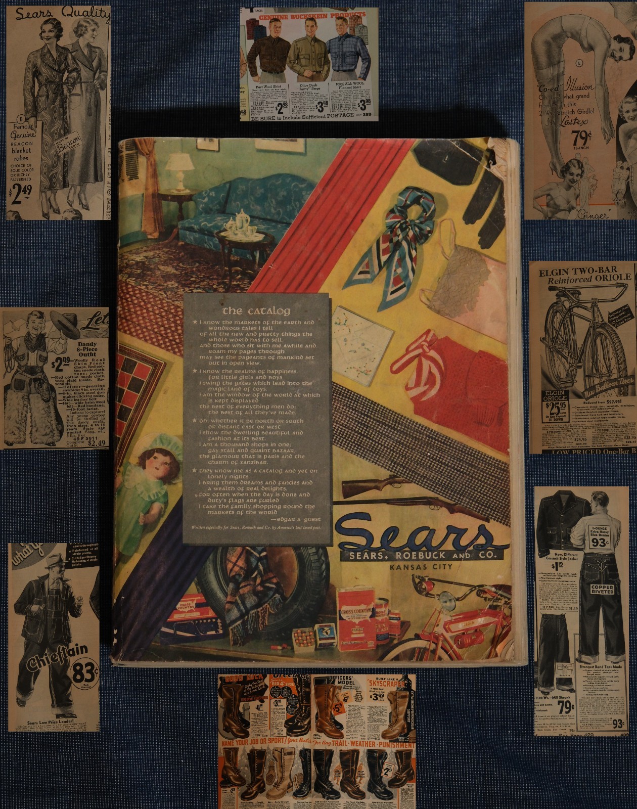 Vtg 1930's 1934 Fall Winter Sears Catalog 934 Pages Work Wear Clothing Household