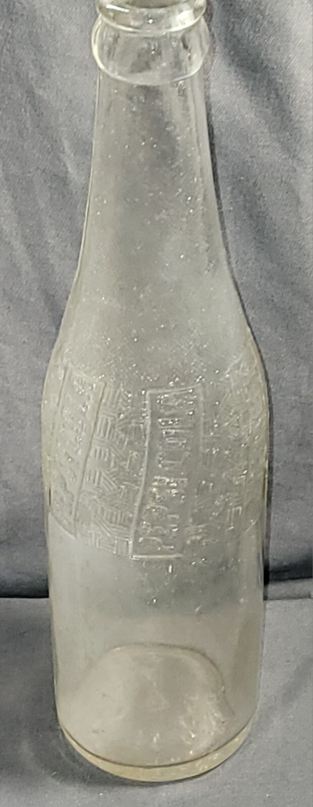 Vintage Pepsi Cola Empty Bottle PAT # 120 277 Embossed  Clear Glass Collectible 