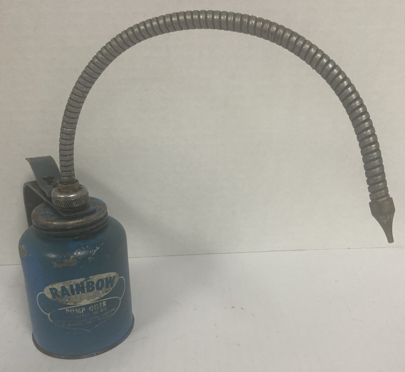 Antique Rainbow Pump Oiler Eagle Manufacturing Made in USA 10 ounce Vintage MCM