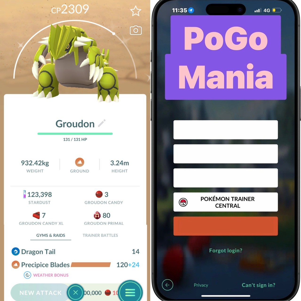 Shiny Groudon✨mini PTC 20k✨Precipice Blades✨Legacy Moveset✨