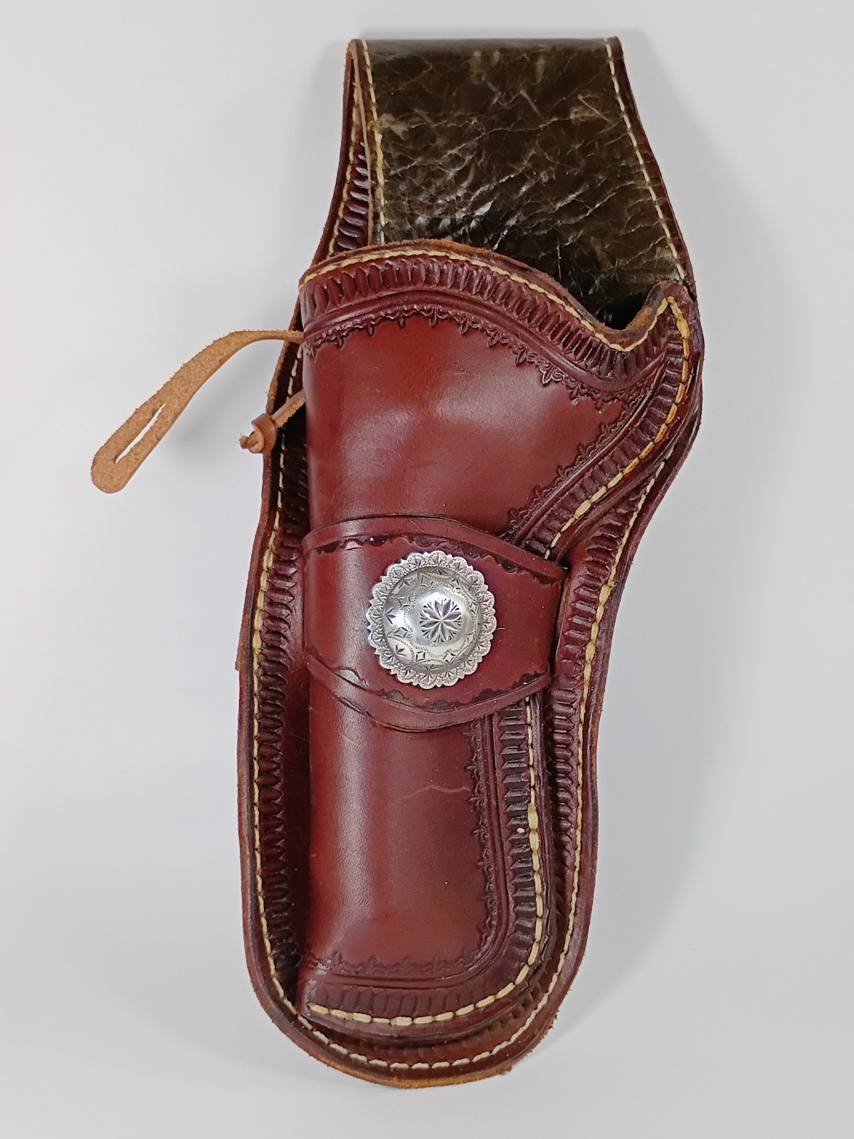 Western Hand Made Colt 45 Tooled Leather Holster. Left Hand.