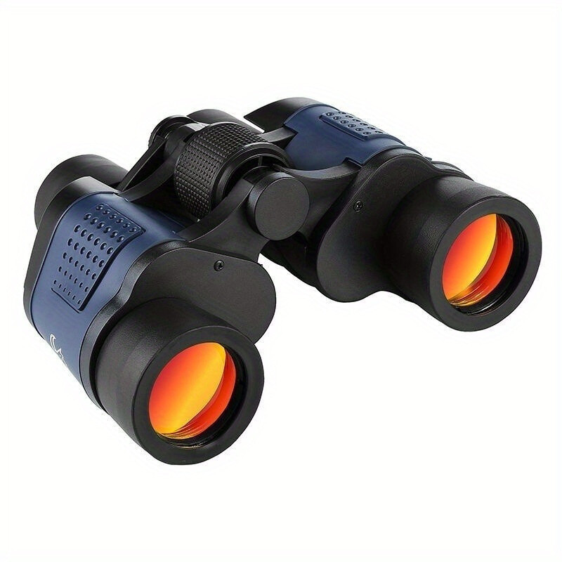 60x60 High-Powered Red-Coated Binoculars with Reticle & Low-Light Night Vision