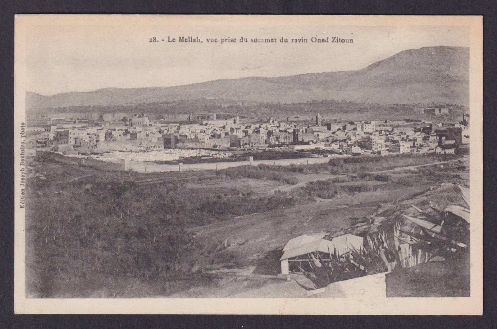 Vintage postcard Morocco Fez Mellah Jewish quarter panoramic view