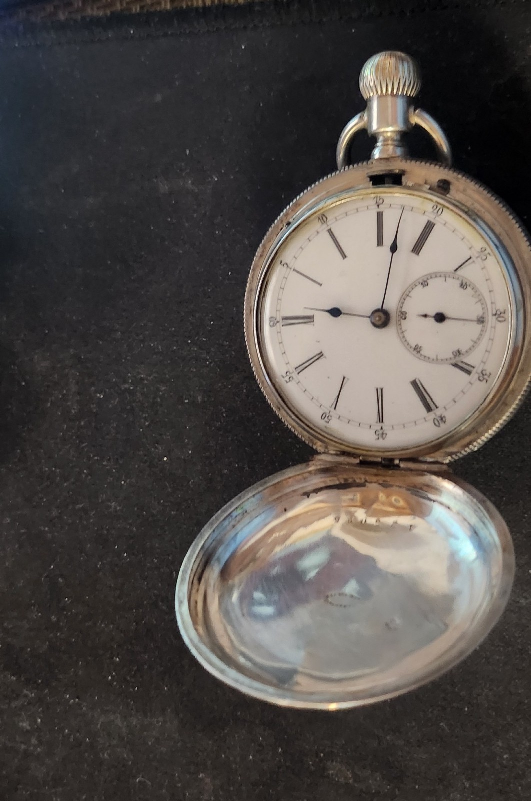 Antique Swiss Coin Silver Double Hunter ARGENT Case Watch ,Matched Number c.1890