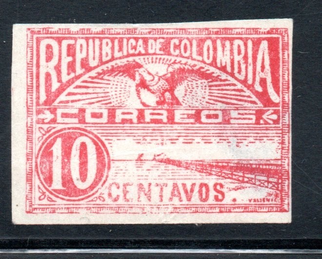 COLOMBIA 10c Classic Stamp - Unused  - Imperforate Variety     (NE44)