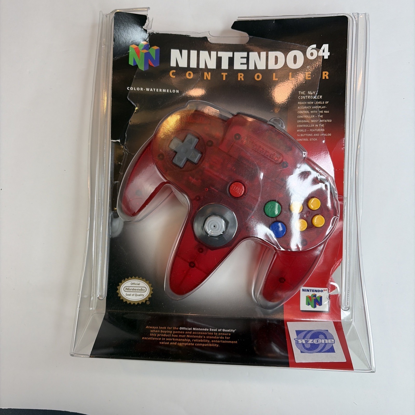 CLEAN! Official Nintendo 64 WATERMELON RED  Controller OEM N64 Funtastic Blister