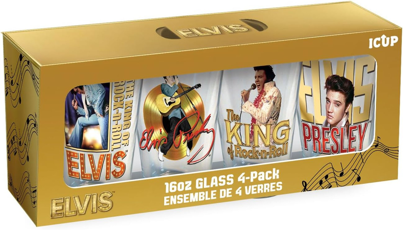 Elvis Portraits 4 Pc Pint Glass Set