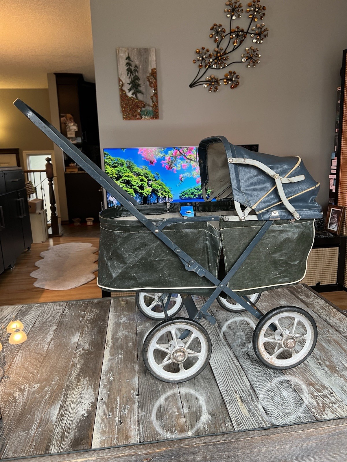 Vintage 1920s Hooded Gendron Baby Doll Carriage Coach Albee Metal Buggy Toronto