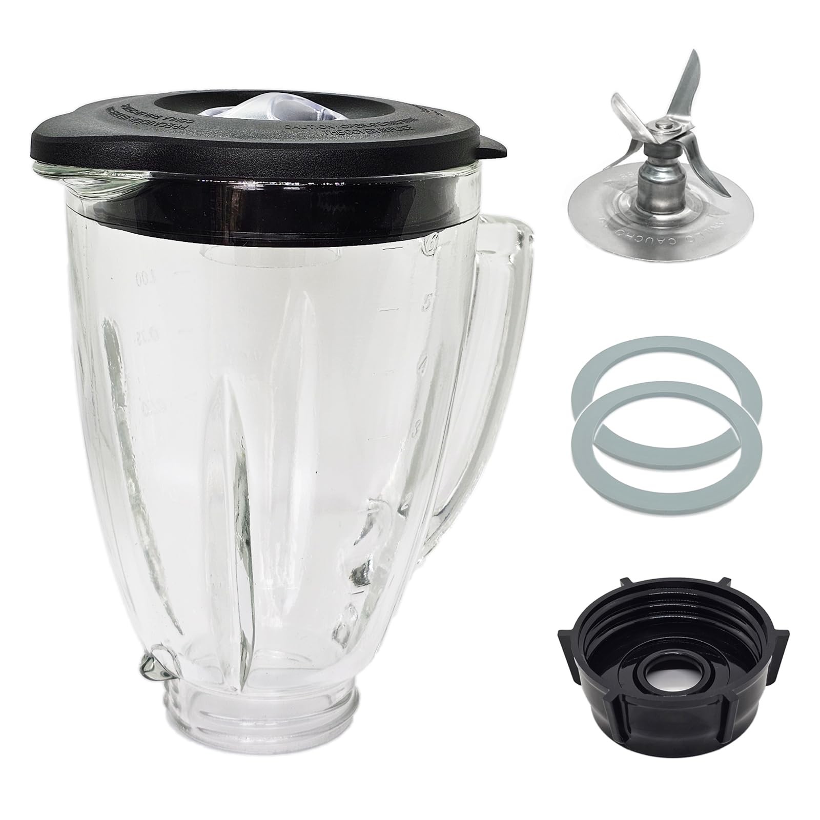 6 Cup Blender Glass Jar with Blade, Blender Replacement Parts for Aspas Para ...