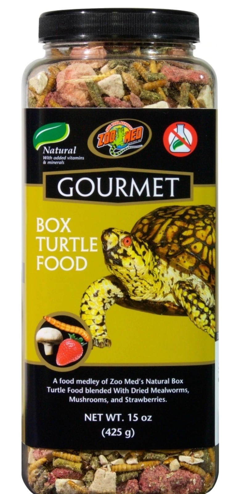 Zoo Med Gourmet Box Turtle Dry Food, 15. oz