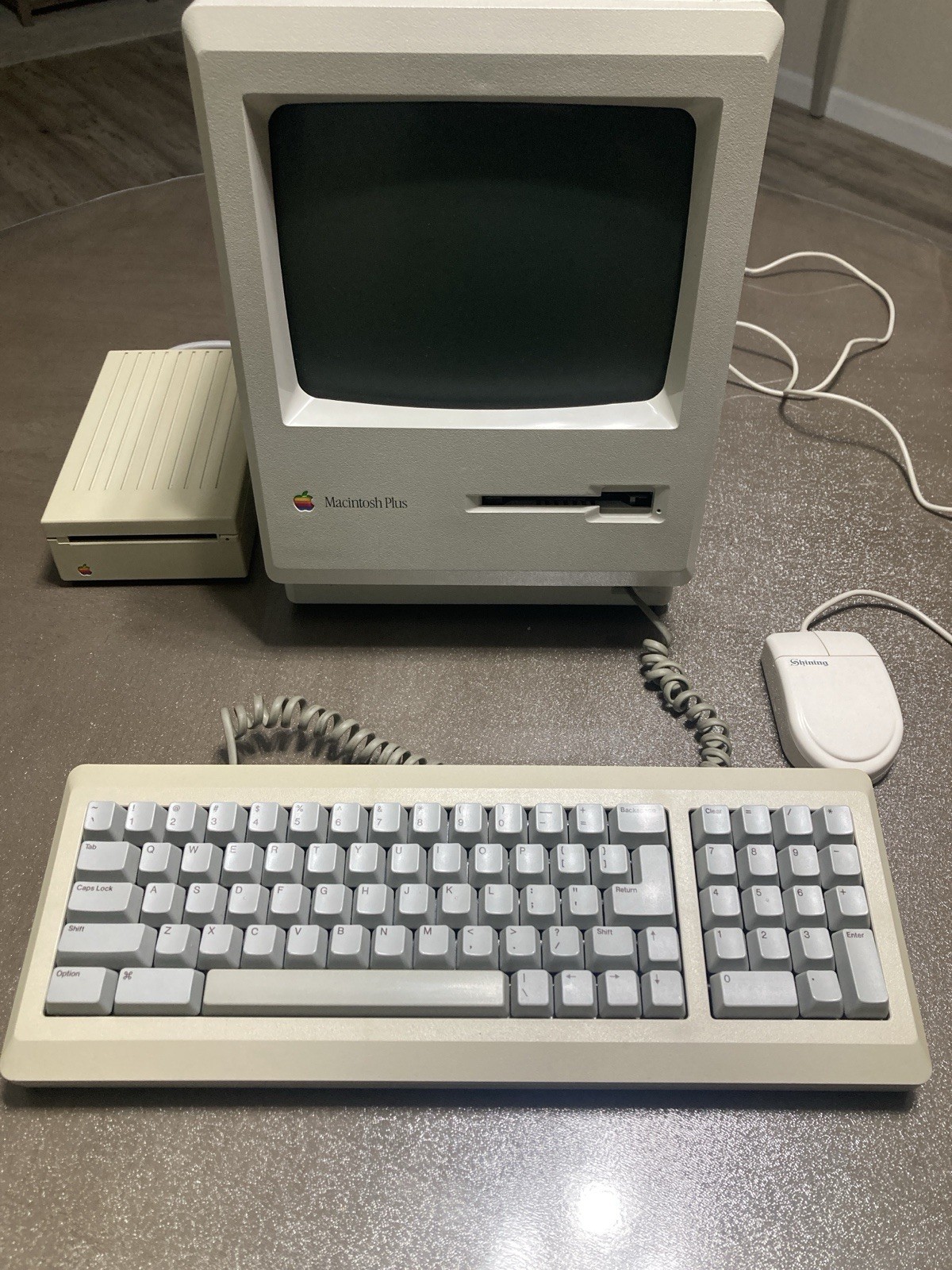 Macintosh Plus AS-IS Computer with External 800K Floppy Drive