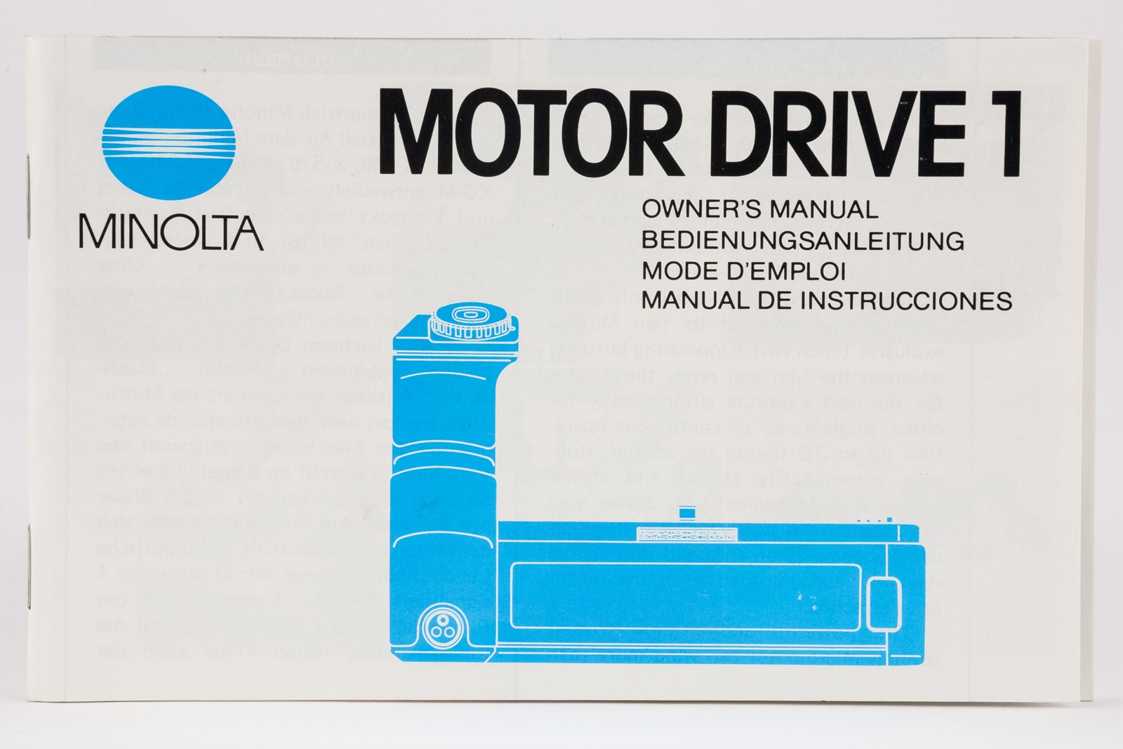 Manual Minolta Drive 1 drive1 Drive-1 Drive I Instructions