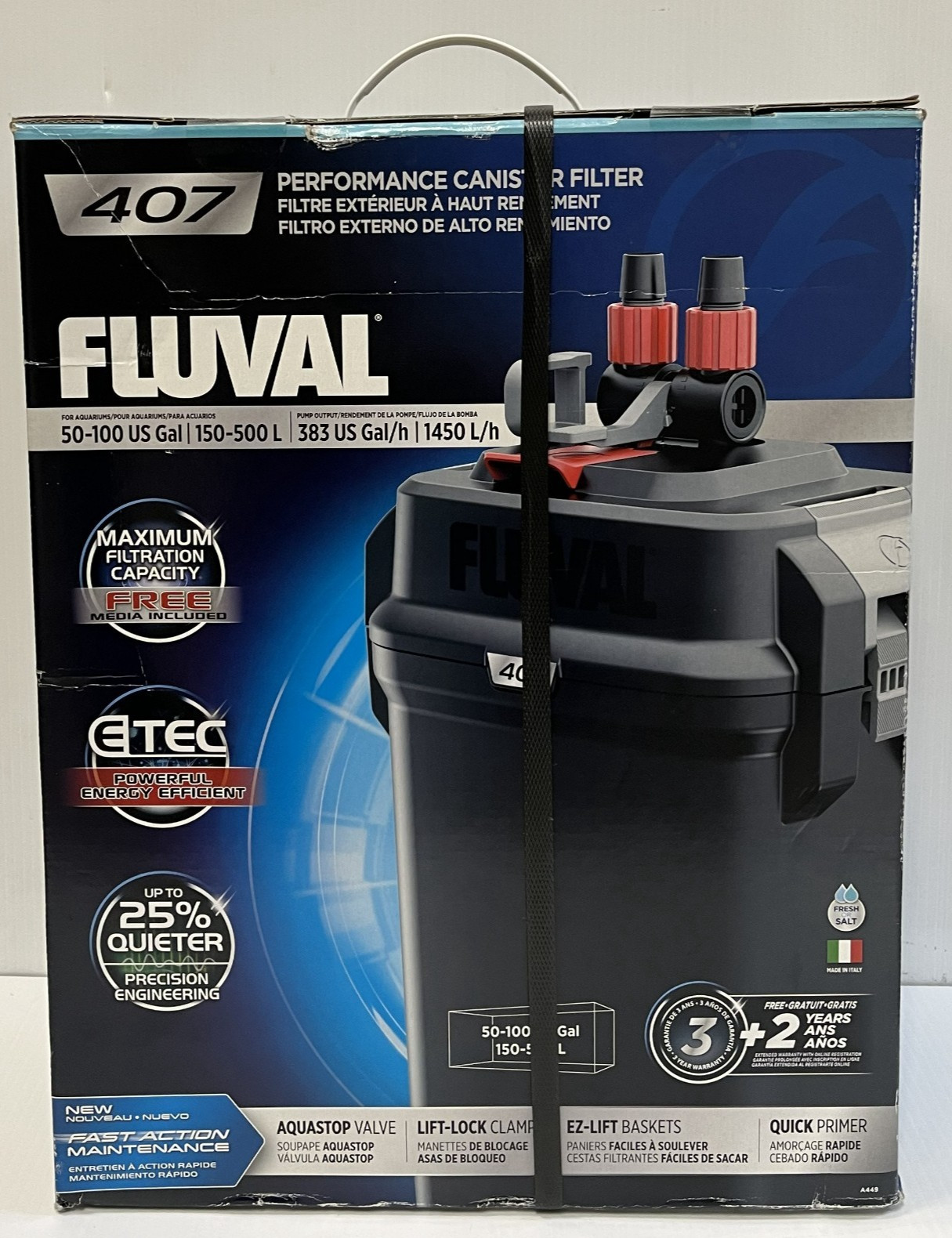 MA6 Fluval 407 External Filter (4494) New SEALED