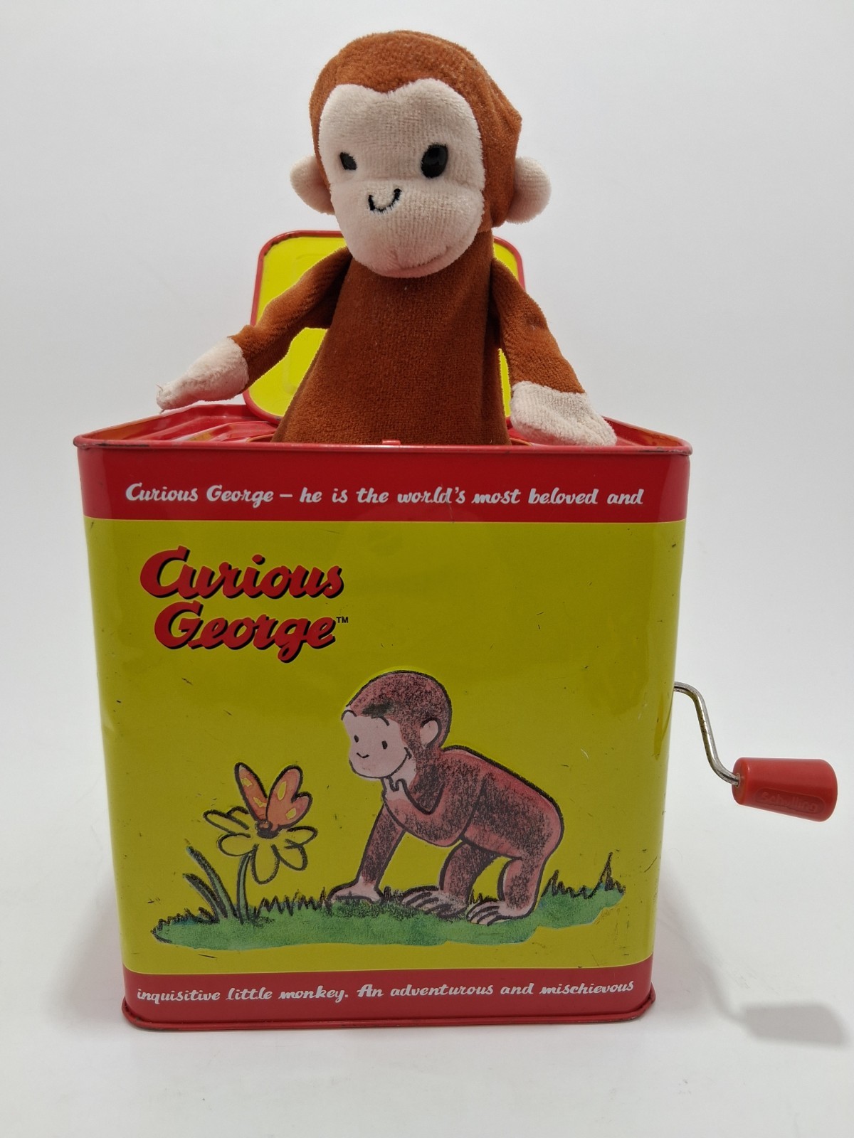 Schylling Curious George Tin Metal Jack In The Box Pop Goes The Weasel Works