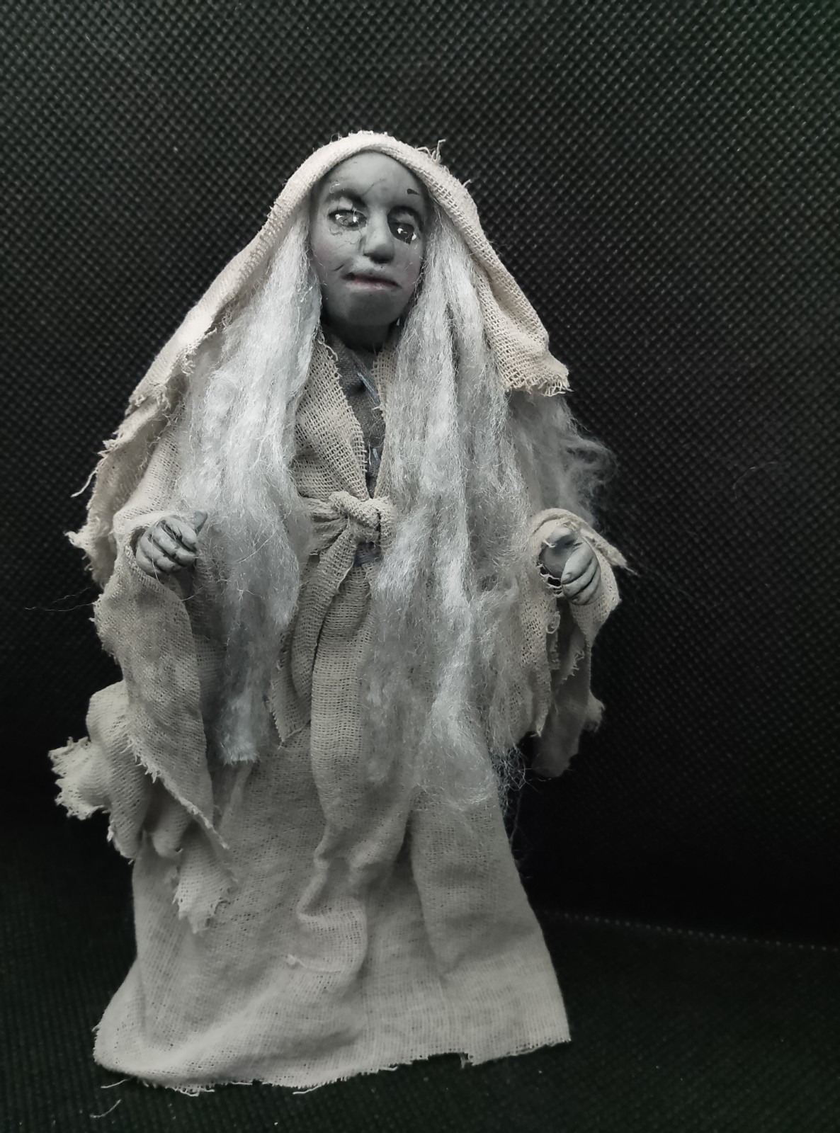 Dolls House Miniature Polymer Clay,   Lady Grey Ghost  1-12TH