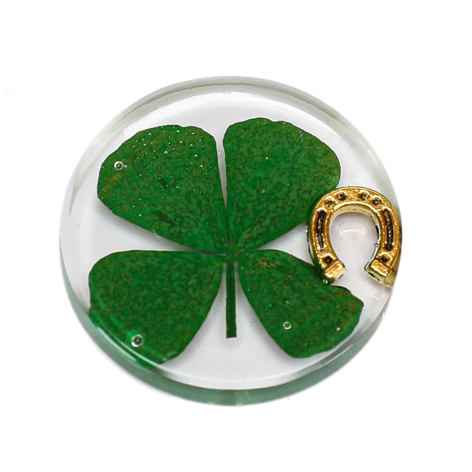 Real Four Leaf Clover Good Luck Pocket Token, Preserved, 1.25” Mixed 