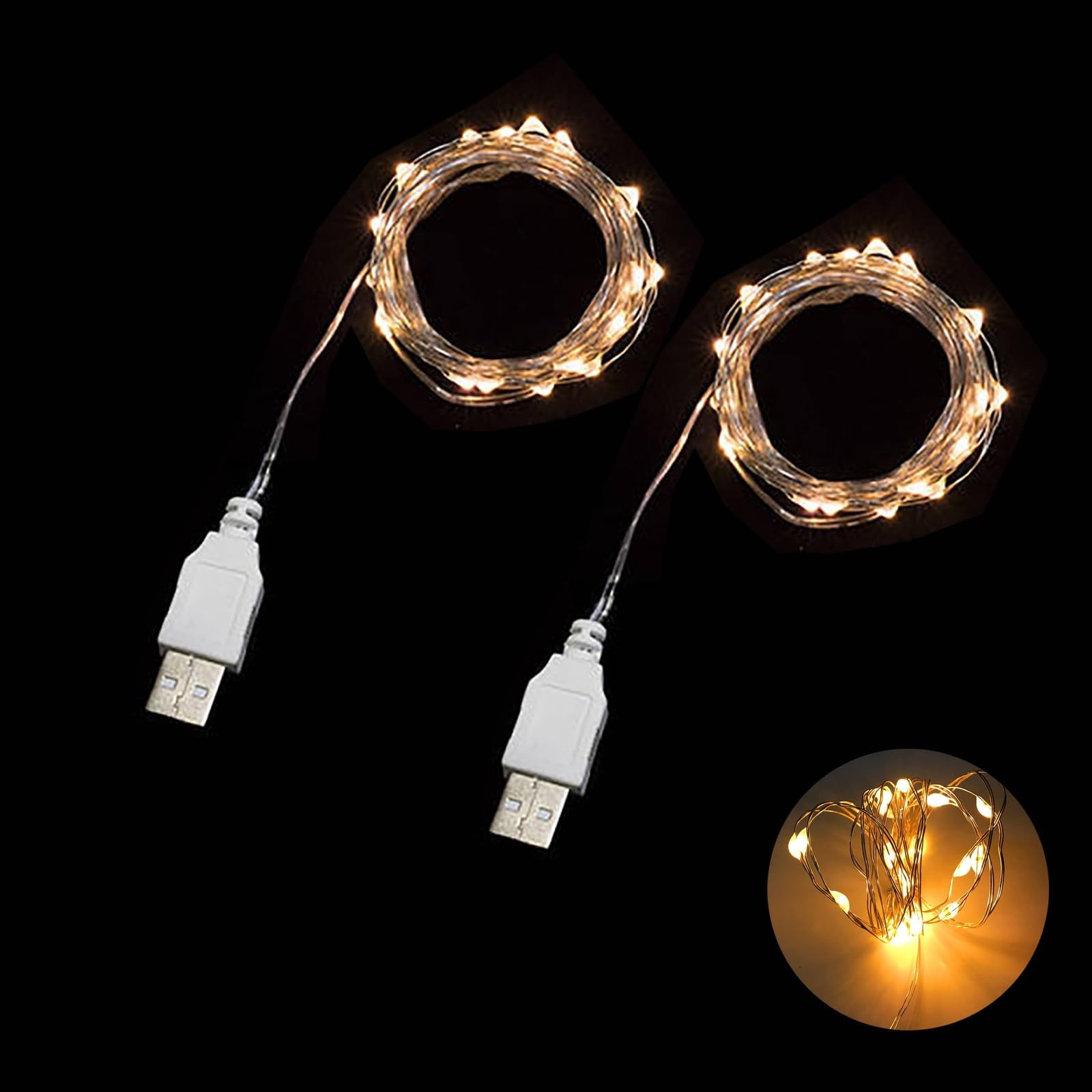 Sokelinn-six 2m 20 LEDs Fairy String Lights, USB Powered 2 meters, Warm 