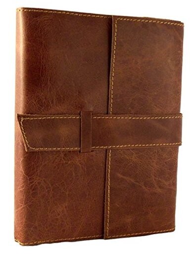 Distressed Leather Refillable Travel Journal with Moderately Distressed
