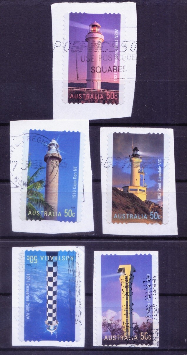 Australia 2006 Used S-A 5v, on paper, Lighthouses, Architecture  [F1]
