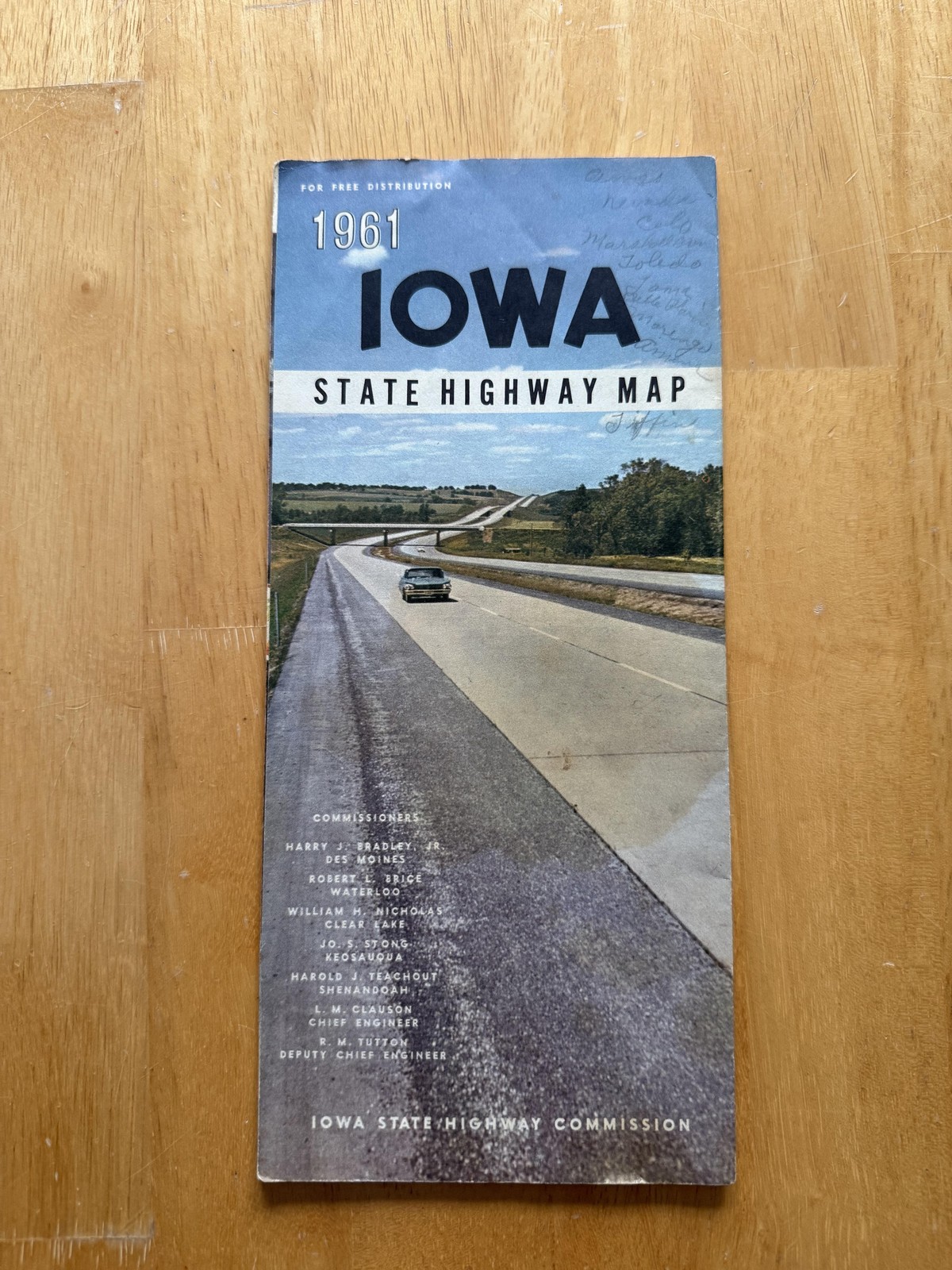 Vintage 1961 Iowa State Highway Map Official Road Map Travel Fold-Out Brochure