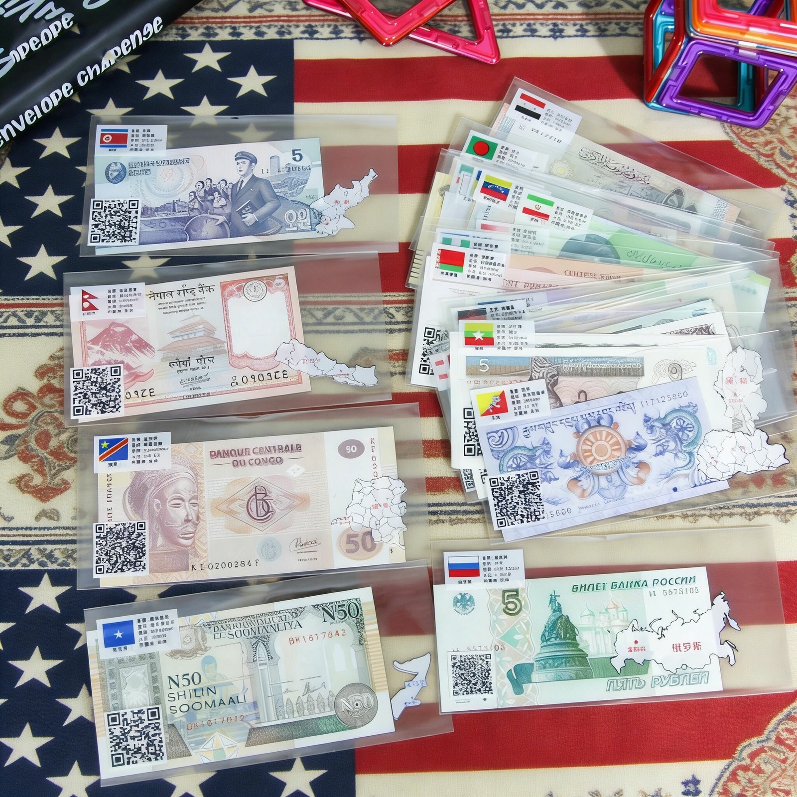 52pc Authentic World Banknotes | Uncirculated Foreign Money Lot | Special Gift