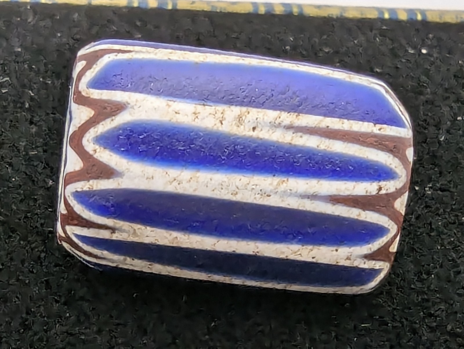 Antique Venetian Chevron Glass Trade Bead. 6 Layer. Large, 23mm Long. 11.7 Grams