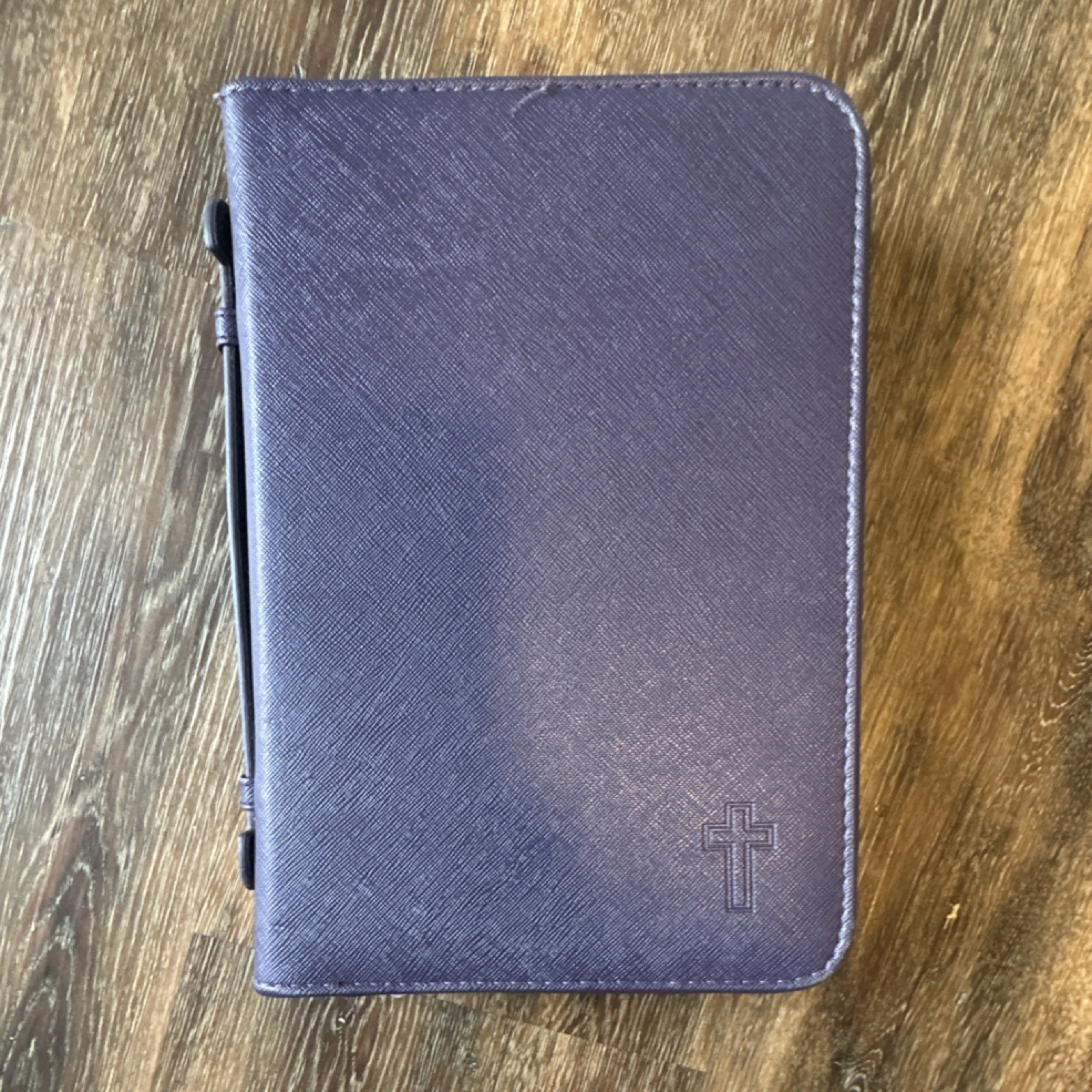 Leather Bound Holy Bible Religion with Purple Protective Cover
