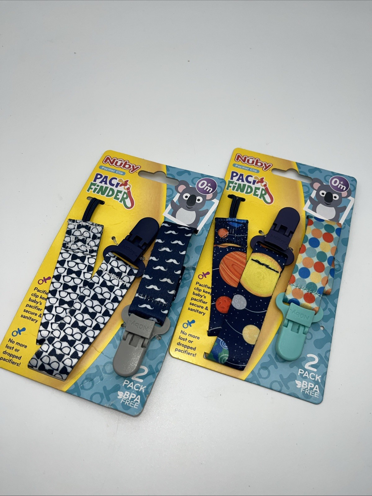 Nuby Infants 4 Piece Pacifier Clips Pacifinder Mixed Colors