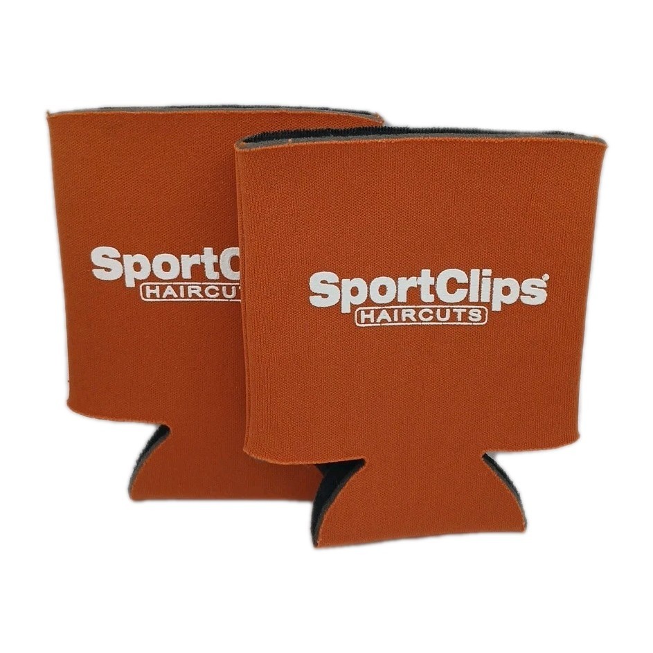 Sports Clips Haircuts Burnt Orange Can Insulator Koozie x 2 Pair