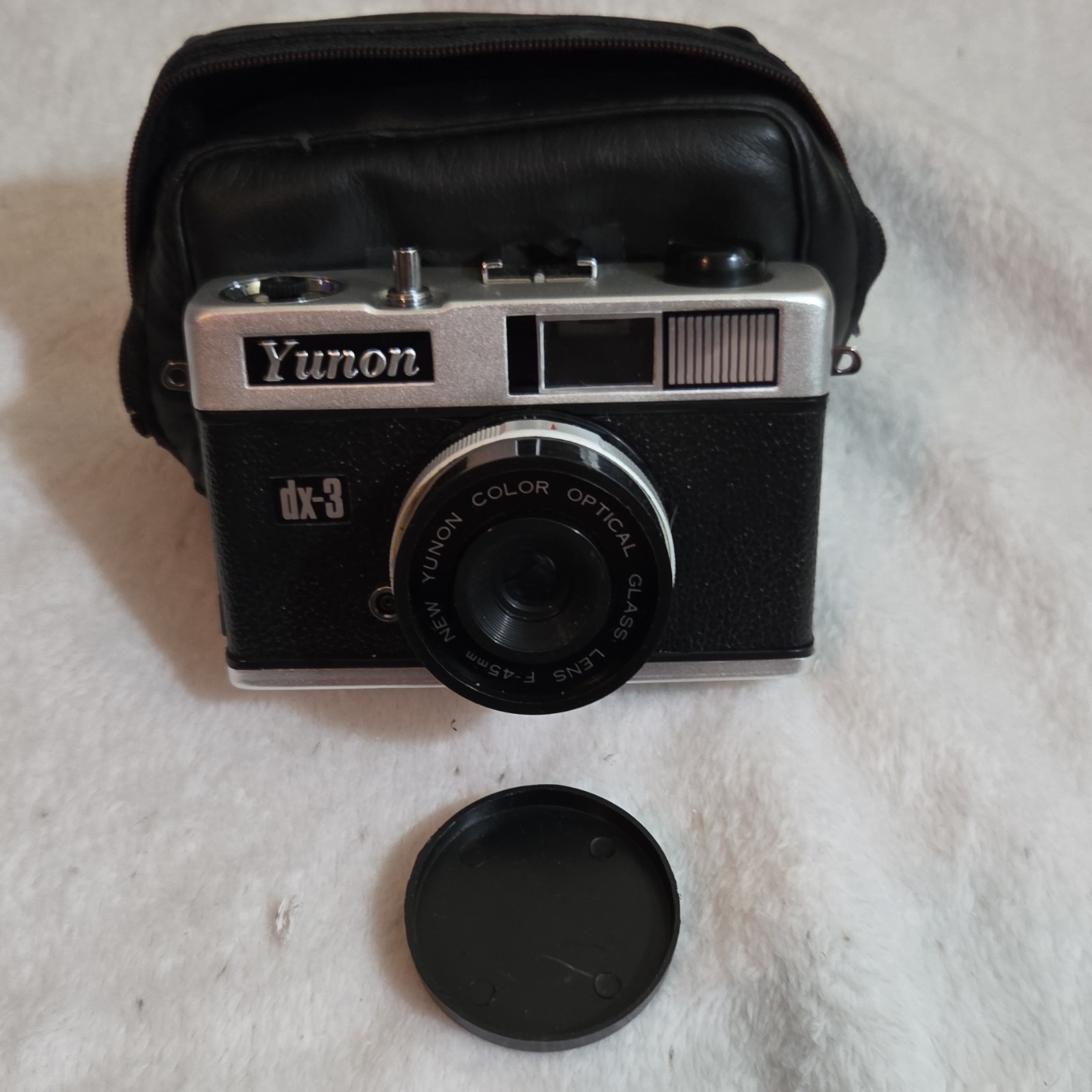 Yunon dx-3 Vintage 35mm Film Camera Black Silver w/ 45mm Optical Lens
